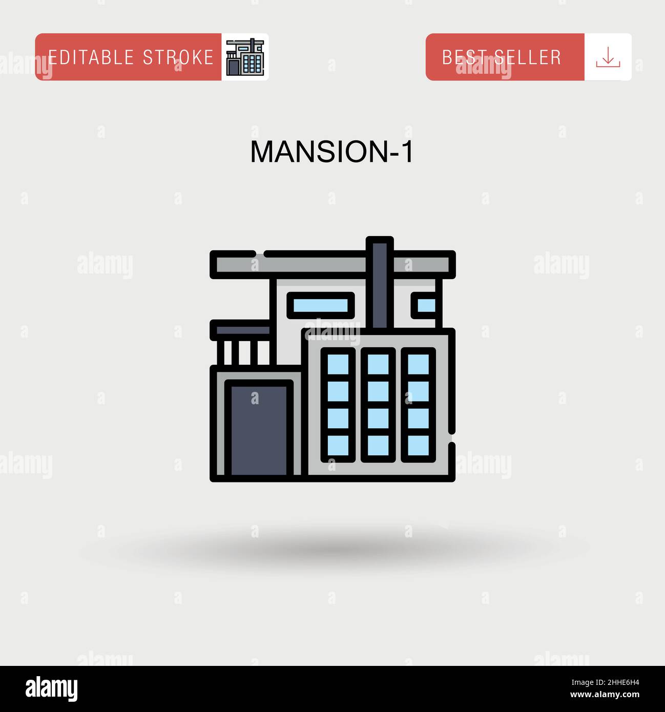 Mansion-1 semplice icona vettoriale. Illustrazione Vettoriale