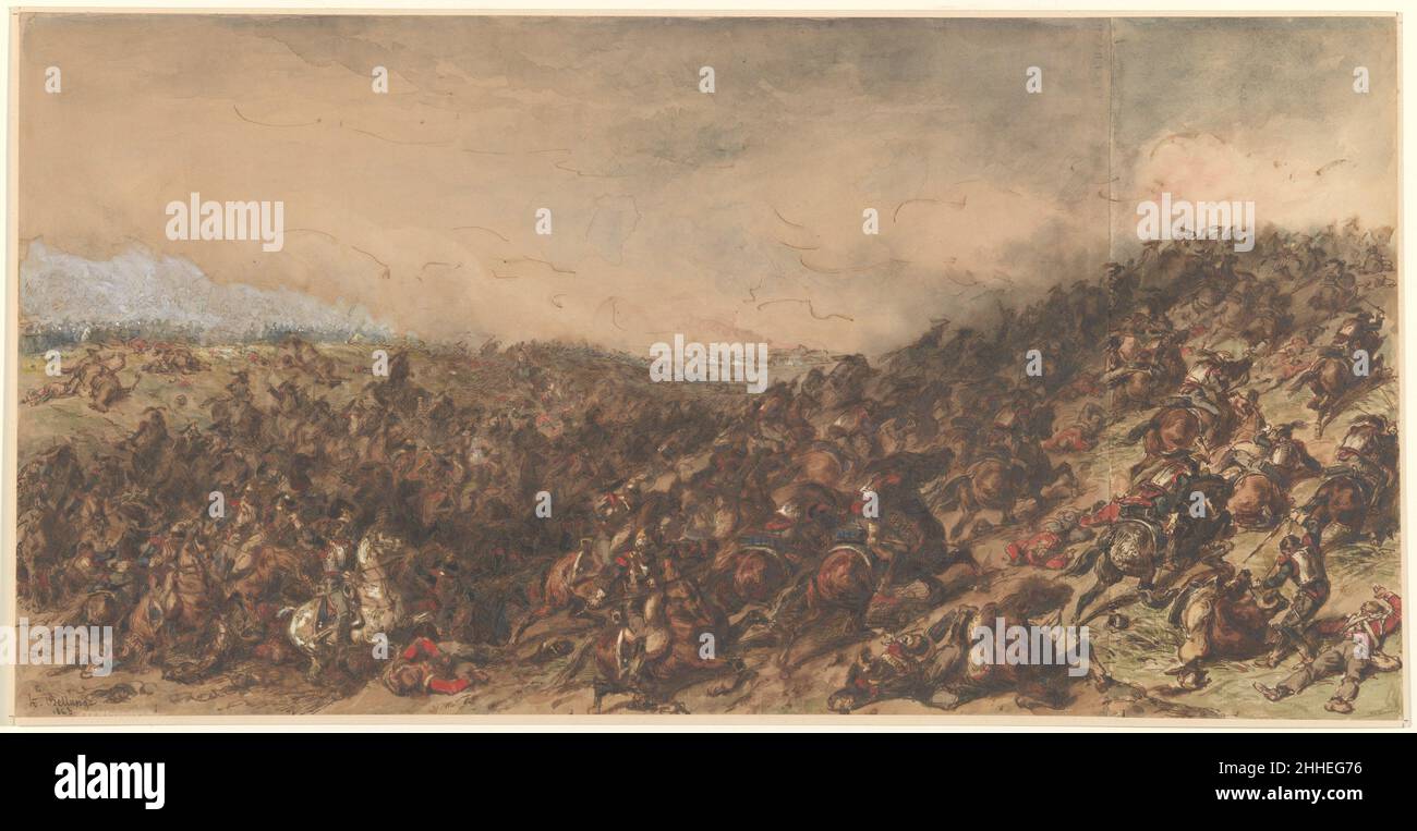 Scena di battaglia (Waterloo) 1815–66 Hippolyte Bellangé Francese. Scena di battaglia (Waterloo) 334433 Foto Stock
