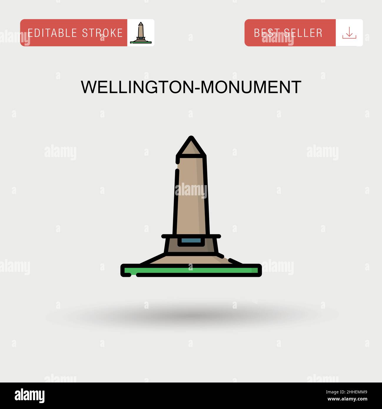 Wellington-Monument semplice icona vettoriale. Illustrazione Vettoriale