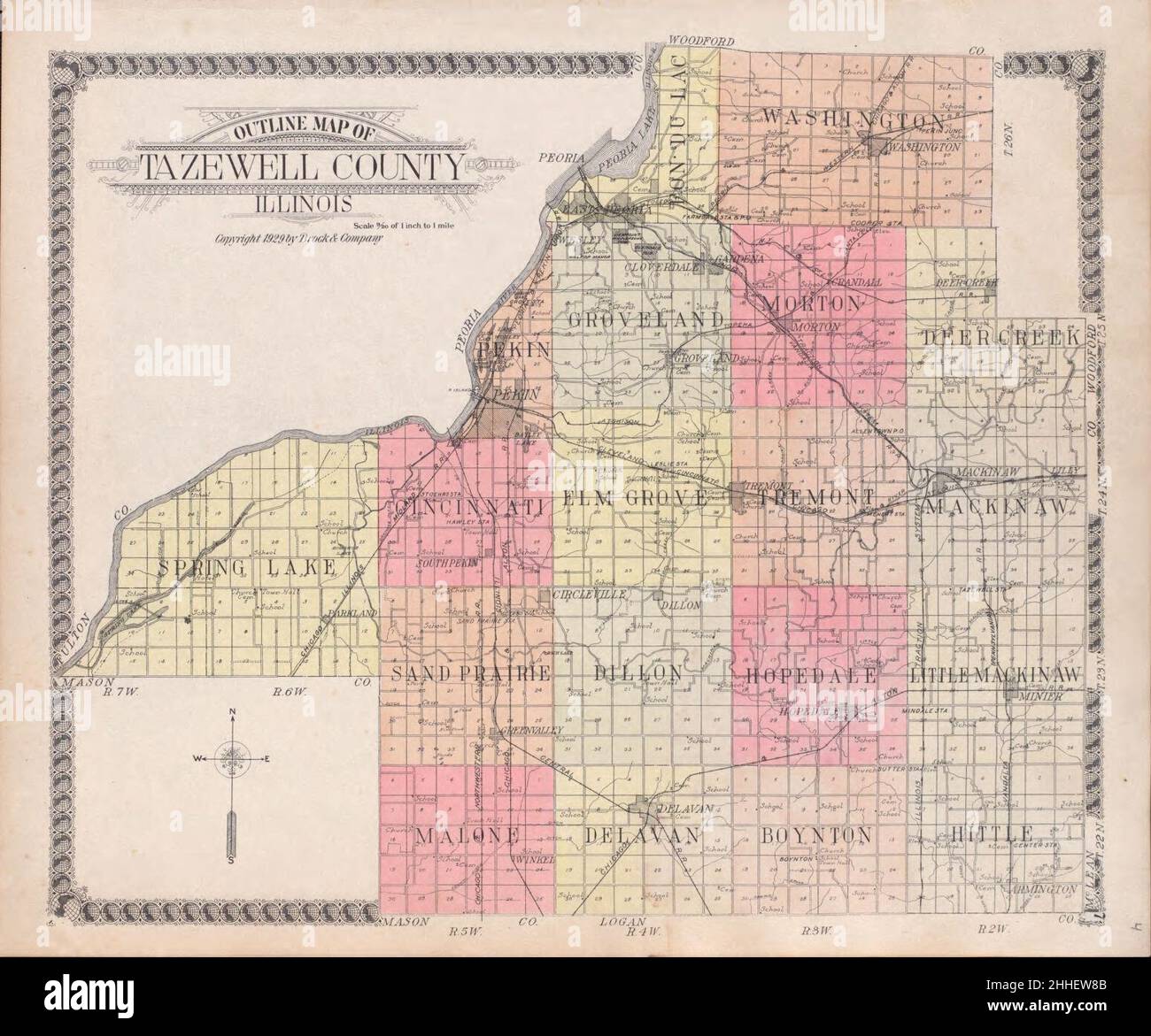 atlante standard della contea di Tazewell, Illinois compreso un libro