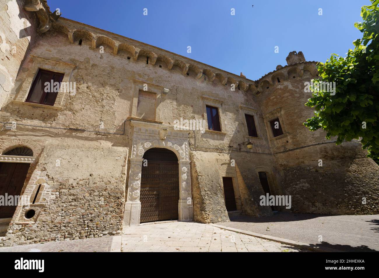 Esterno dello storico castello di Serracapriola, in provincia di Foggia, Puglia, Italia Foto Stock