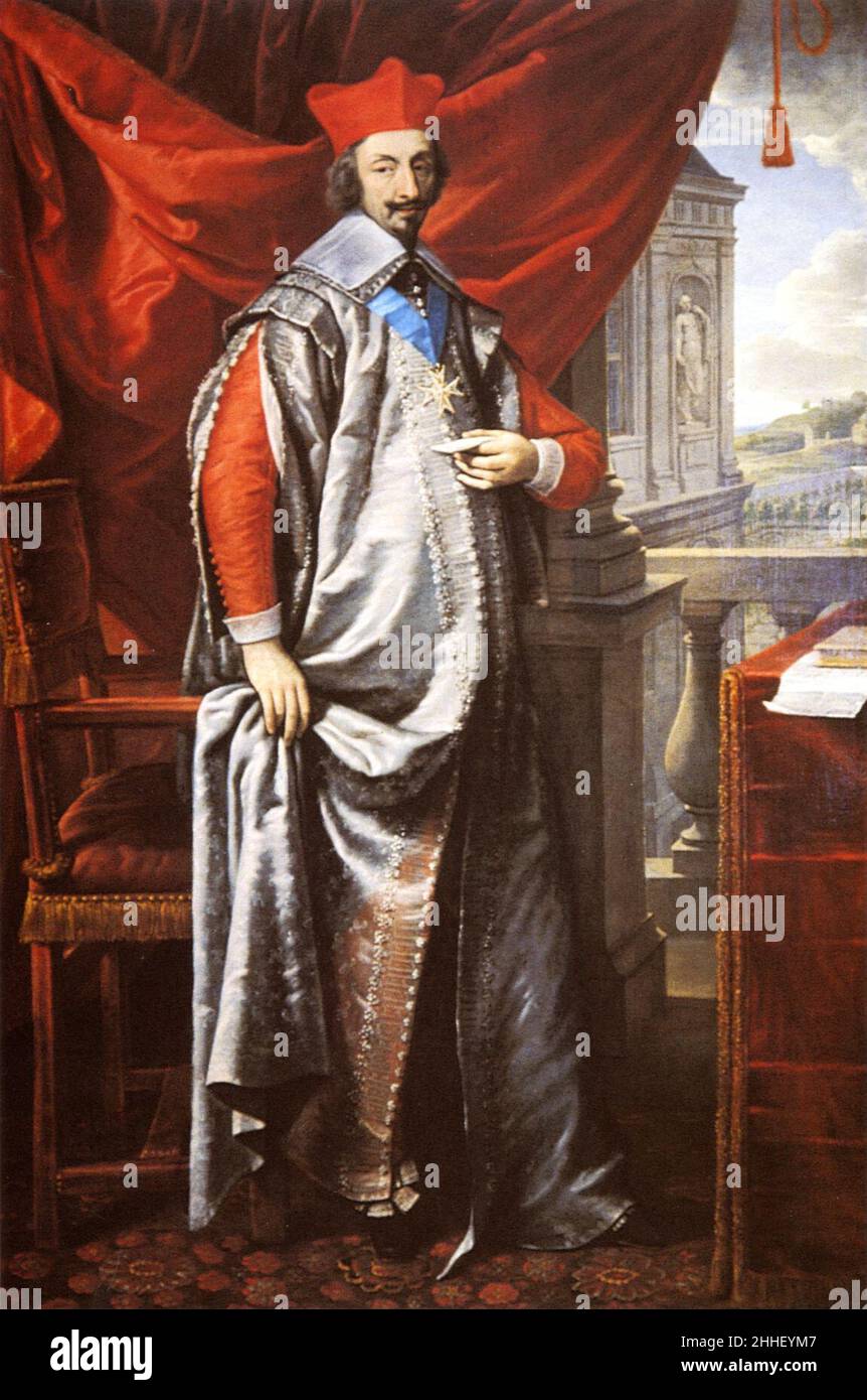 Ritratto in piedi del Cardinale Richelieu di Philippe de Champaigne (Parigi, Ministère des affaires étrangères) – Goldfarb 2002 pag. 78 (Cat. n. 5). Foto Stock