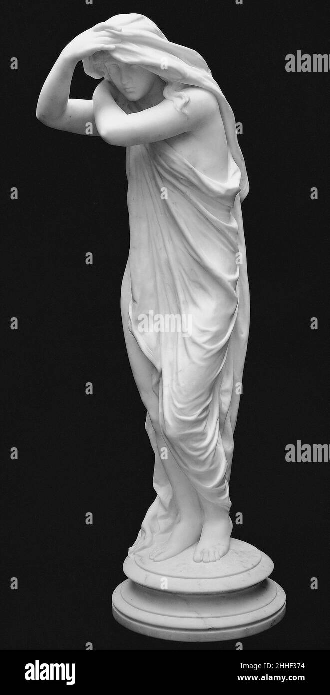 Twilight 1877–78; scolpito 1879 Olin Levi Warner il Twilight americano era un tema insolito perché non era derivato dalla mitologia greca, la fonte generalmente favorita dagli scultori per le personificazioni. Eppure il lavoro offriva a Warner l'opportunità di rivelare il suo talento su due livelli: Mostrare sia la sua esperienza nella modellazione di una figura semidraded che la sua capacità di interpretare un concetto astratto in forma tridimensionale. Le giustapposizioni di pelle chiara e scura, liscia e ondulata drappeggi, azione e riposo richiamano alla mente i misteriosi e fugaci momenti tra giorno e notte. Crepuscolo 13161 Foto Stock