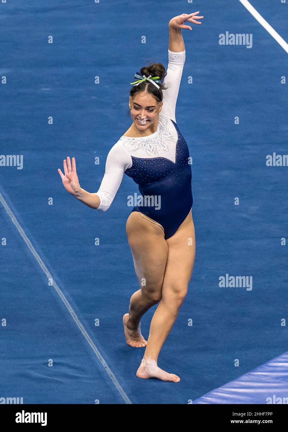 Corvallis, Stati Uniti. 23rd Jan 2022. UC Davis ha segnato 48,975 in piano ex nella vittoria di OSul su UCLA e UCD presso l'Oregon state University Tri-Meet il 23 gennaio 2022 a Gill Coliseum, Corvallis, Oregon (foto di Jeff Wong/Sipa USA). Credit: Sipa USA/Alamy Live News Foto Stock