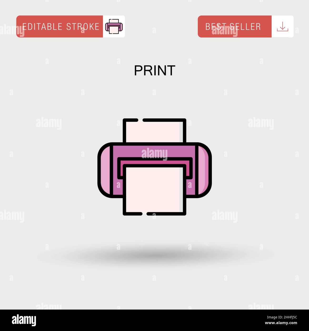 Stampa icona vettore semplice. Illustrazione Vettoriale
