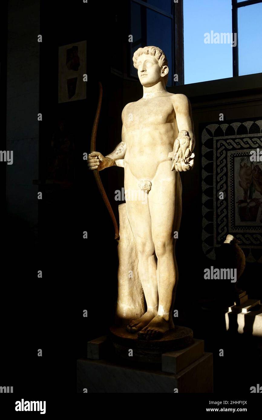 Statua di Apollo sulla base di Semo Sancus, 2nd sec. d.C., dopo una Magna Gaecia originale in bronzo, 5th sec. d.C. Foto Stock