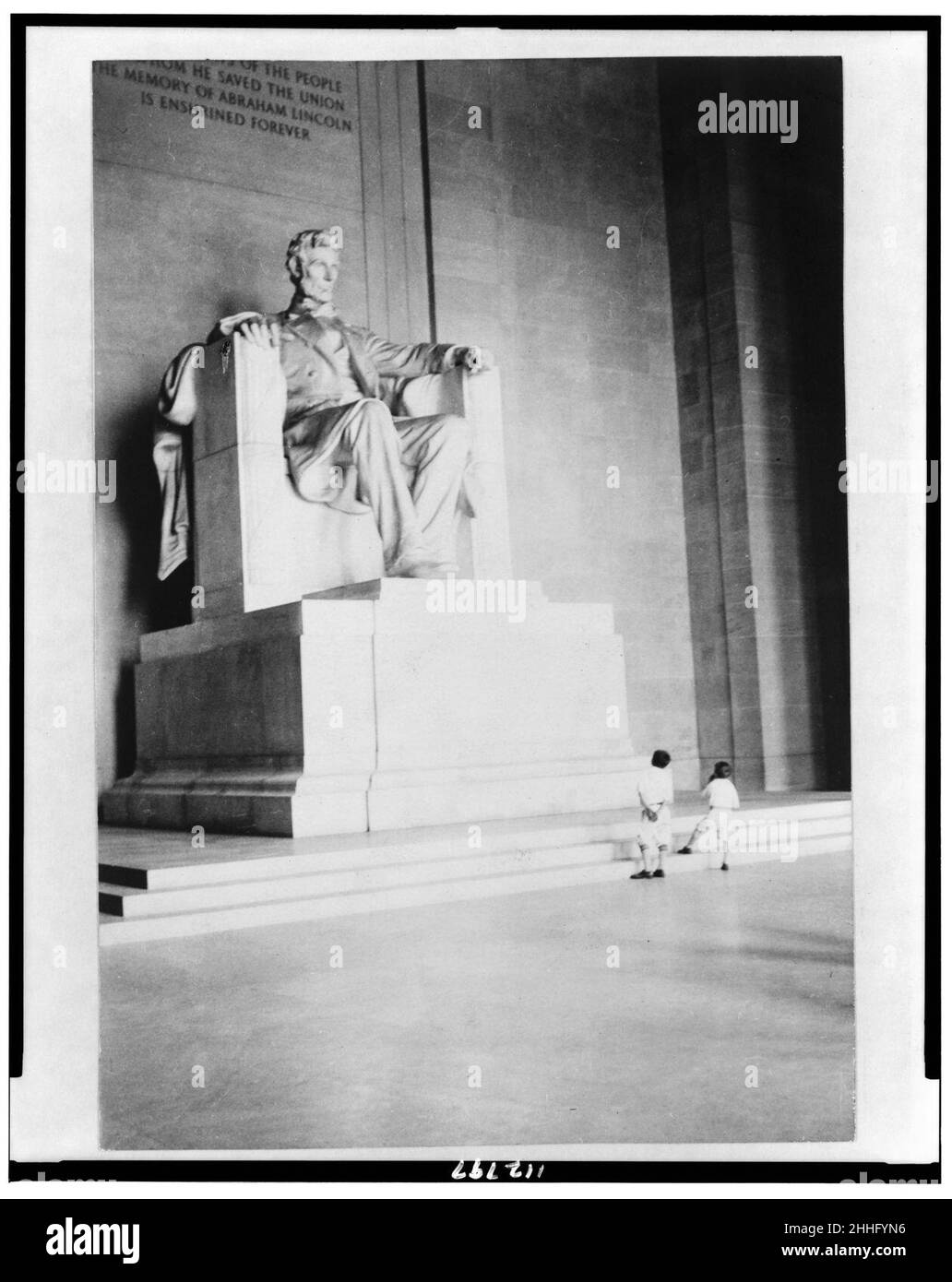 Statua di Abraham Lincoln nel Lincoln Memorial, Washington D.C. Foto Stock