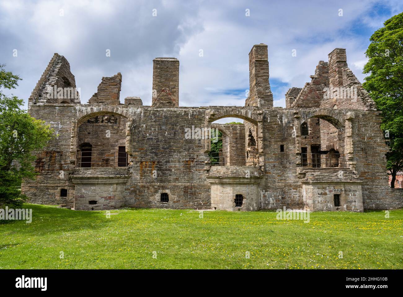 Rovine di Earl’s Palace a Kirkwall, sulla Mainland Orkney in Scozia Foto Stock