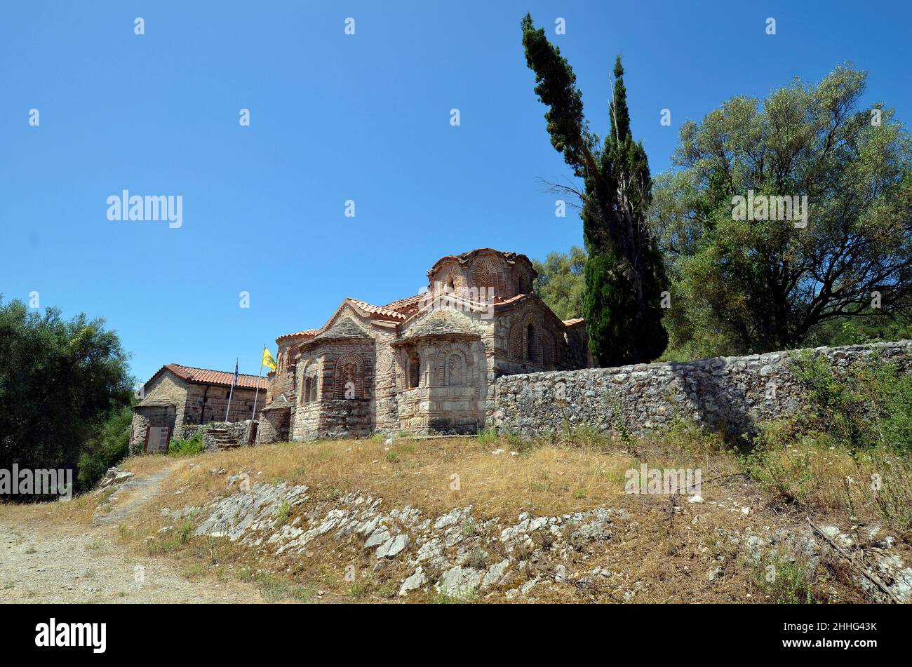 Kypseli, Grecia - monastero bizantino di Agios Dimitros aks Saint Demetrio in Epiro Foto Stock