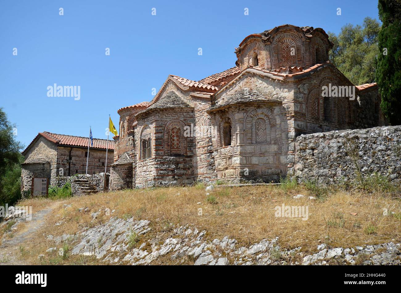 Kypseli, Grecia - monastero bizantino di Agios Dimitros aks Saint Demetrio in Epiro Foto Stock