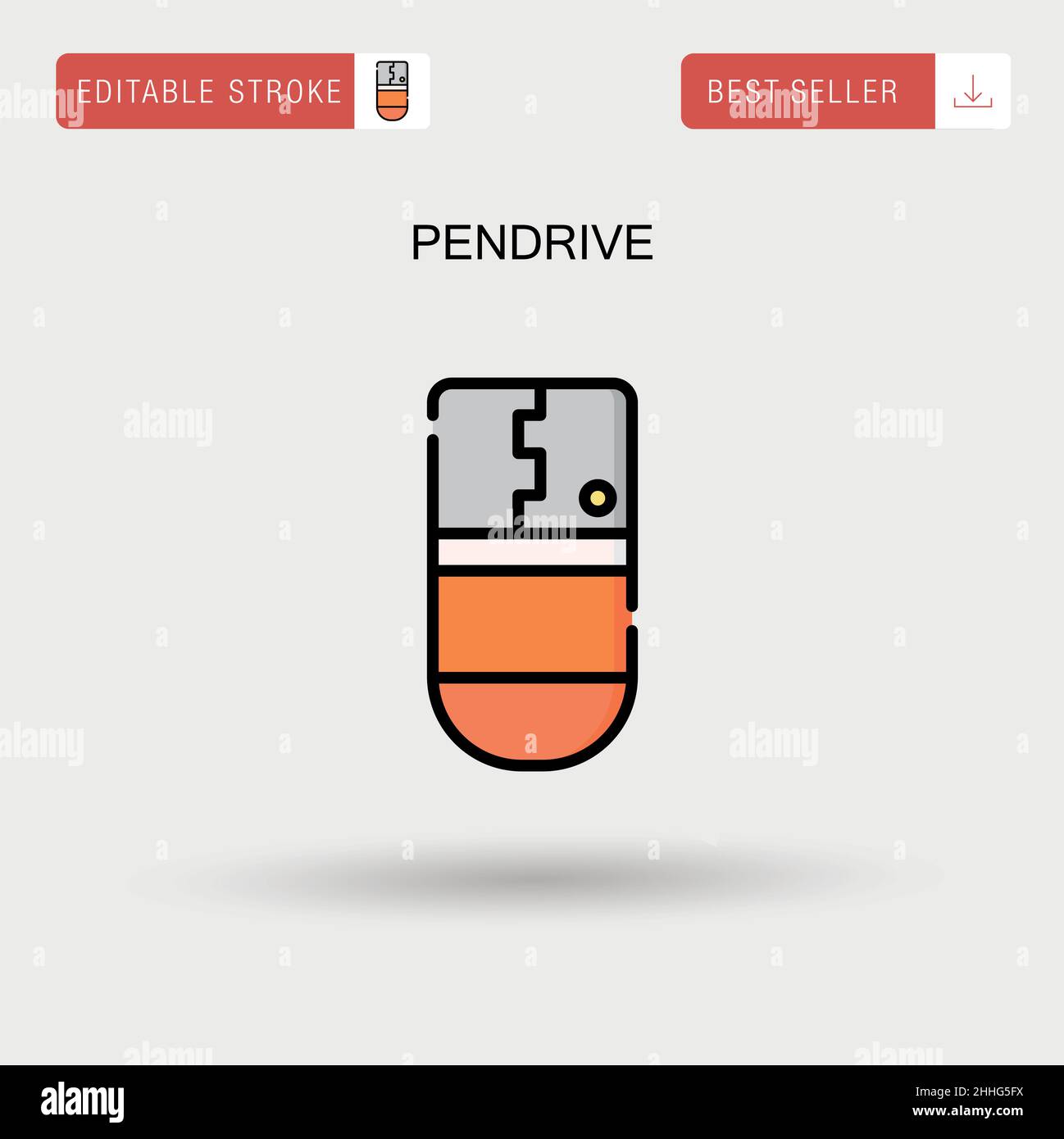 Icona vettore semplice Pendrive. Illustrazione Vettoriale