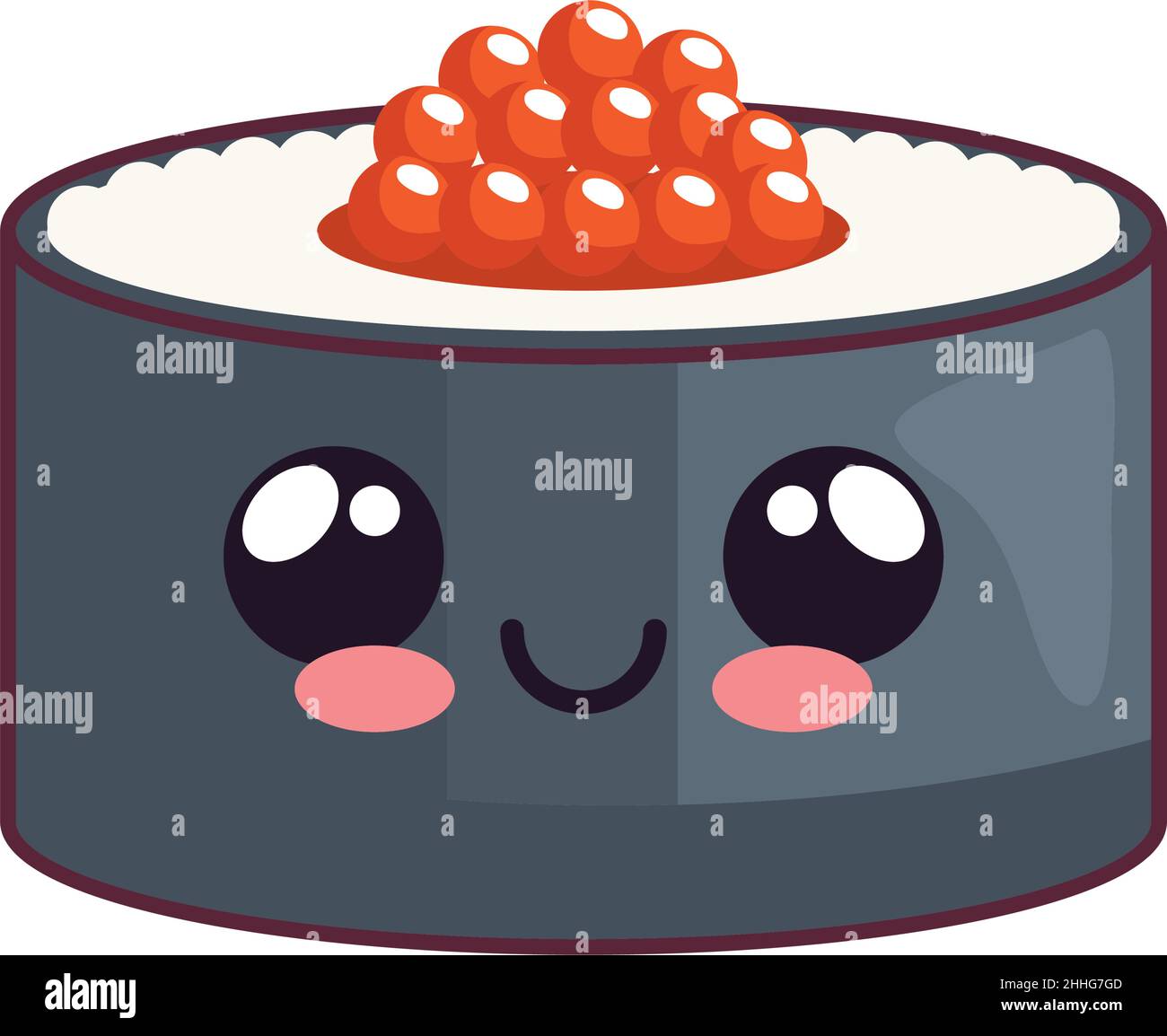 sushi con uova kawaii Illustrazione Vettoriale