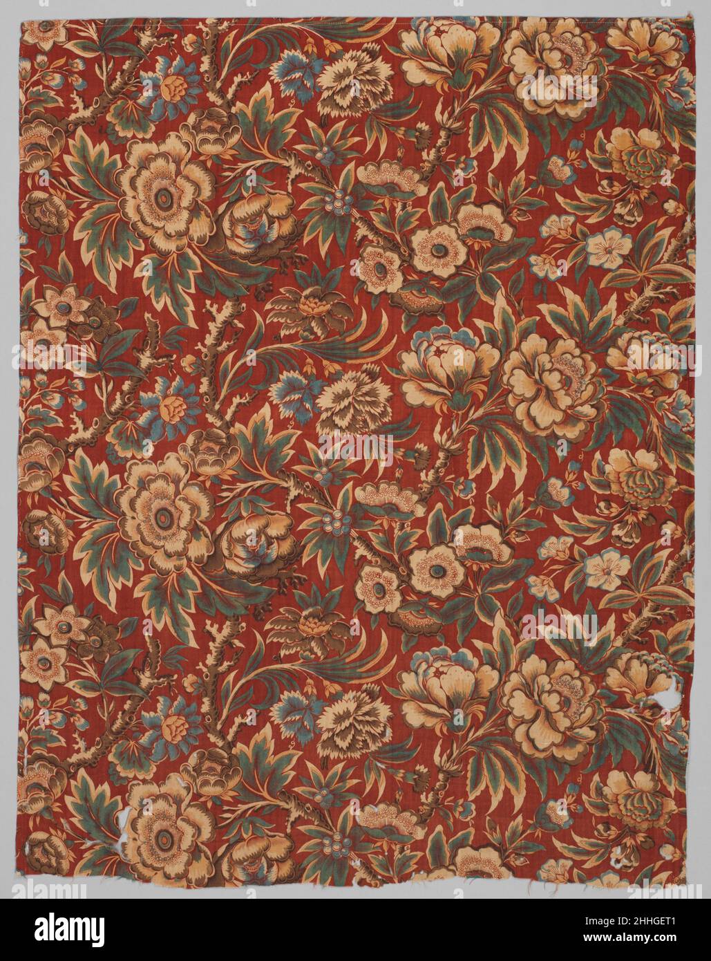 Pezzo 1815–30 britannico. Pezzo. Inglese. 1815–30. Cotone. Tessuto-stampato Foto Stock