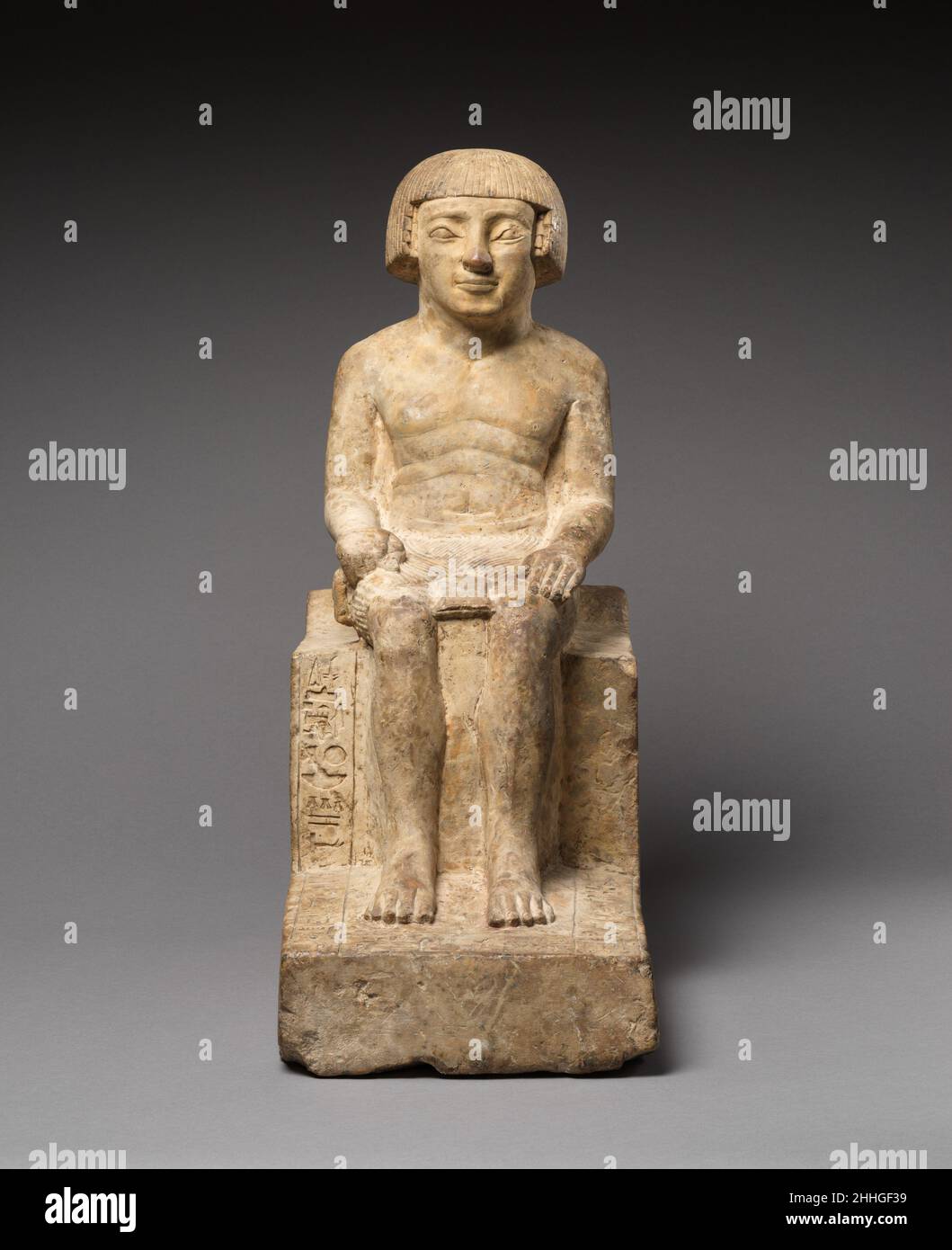 Statua di Siamun ca. 1580–1550 a.C. secondo periodo intermedio. Statua di Siamun. Ca. 1580–1550 A.C. Calcare. Secondo periodo intermedio. Dall'Egitto. Dynasty 17 Foto Stock