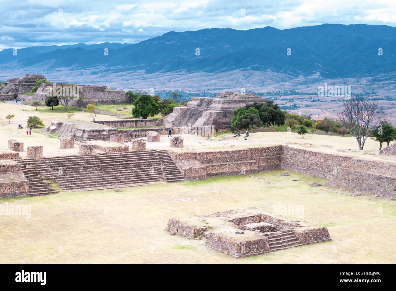 Sito archeologico di Monte Albán. Oaxaca, Messico Foto Stock