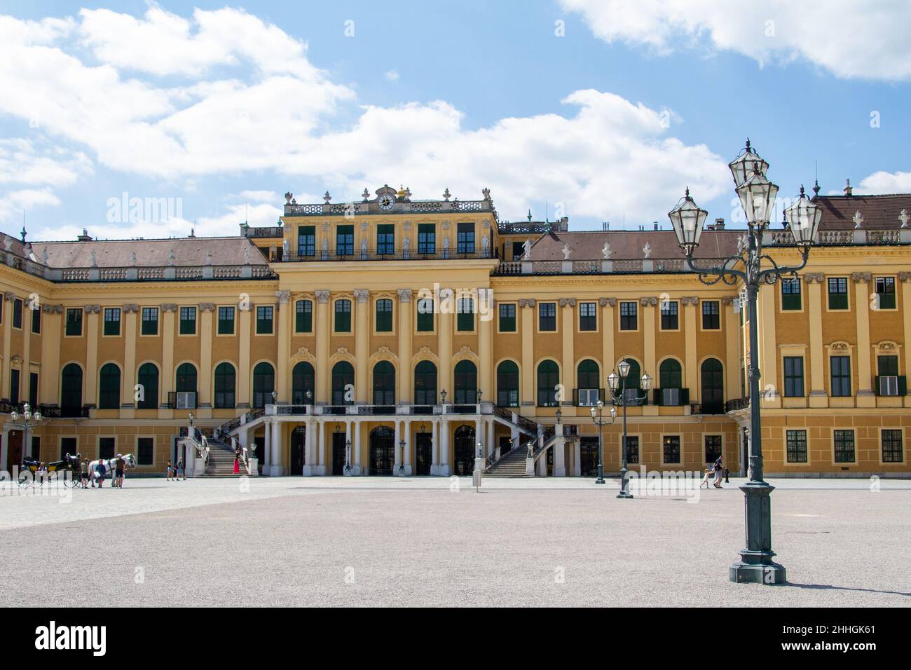 Vienna, Austria, 22 luglio 2021. Il palazzo in stile rococò di Schönbrunn è stato patrimonio mondiale dell'UNESCO dal 1996. Foto Stock