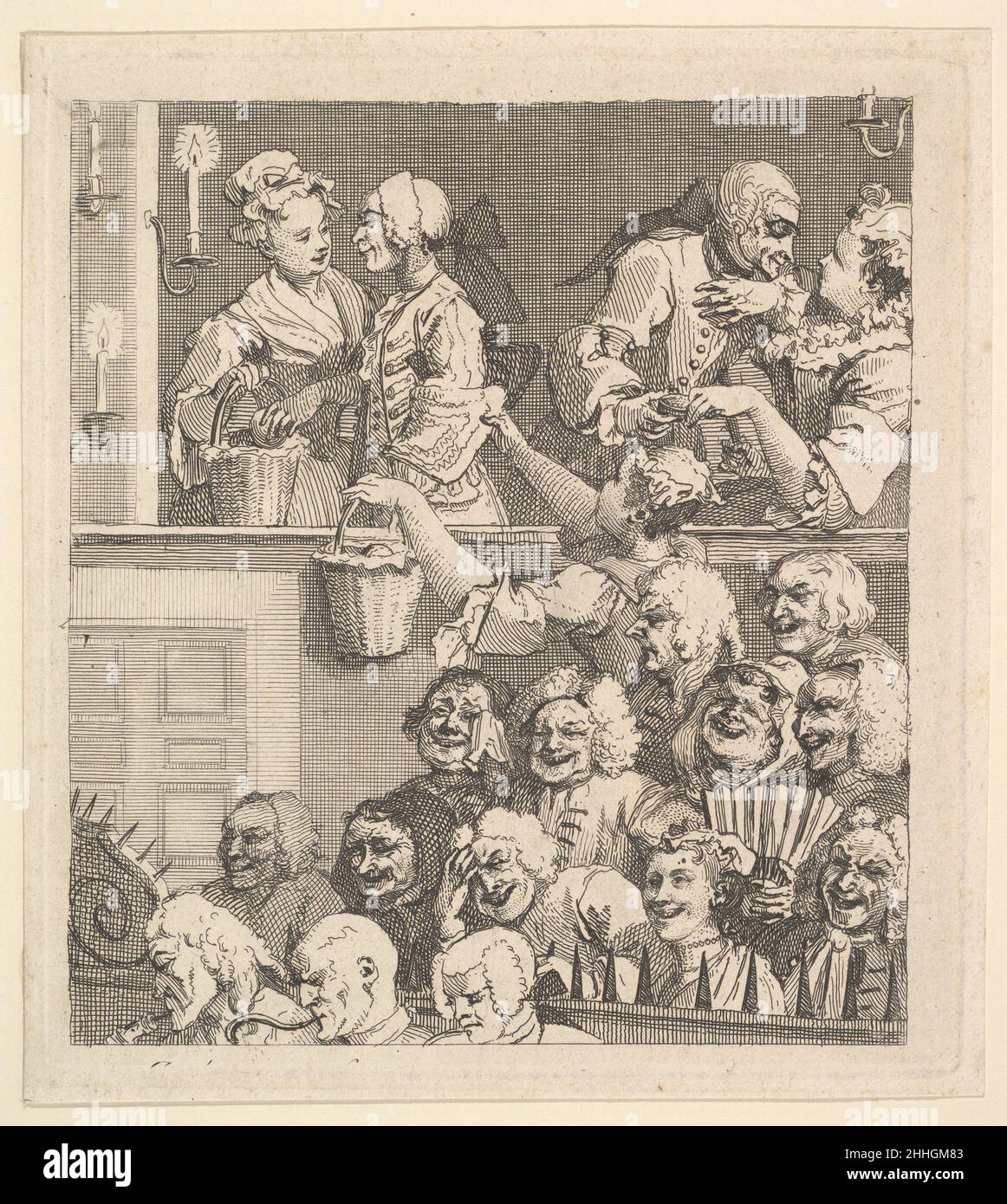The Laughing Audience Dicembre 1733 William Hogarth British. Il pubblico di Laughing 392608 Foto Stock