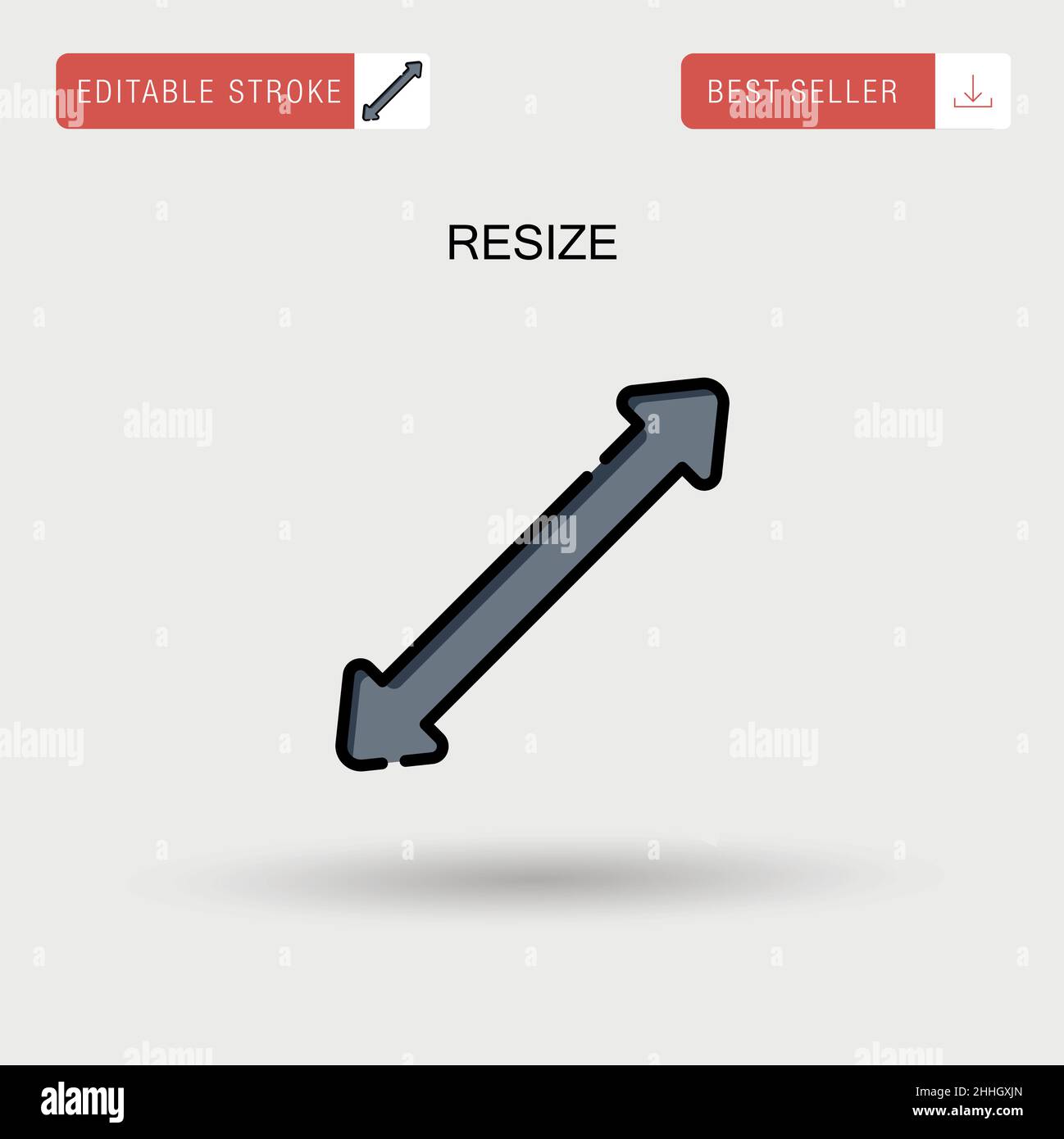 Ridimensiona icona vettoriale semplice. Illustrazione Vettoriale