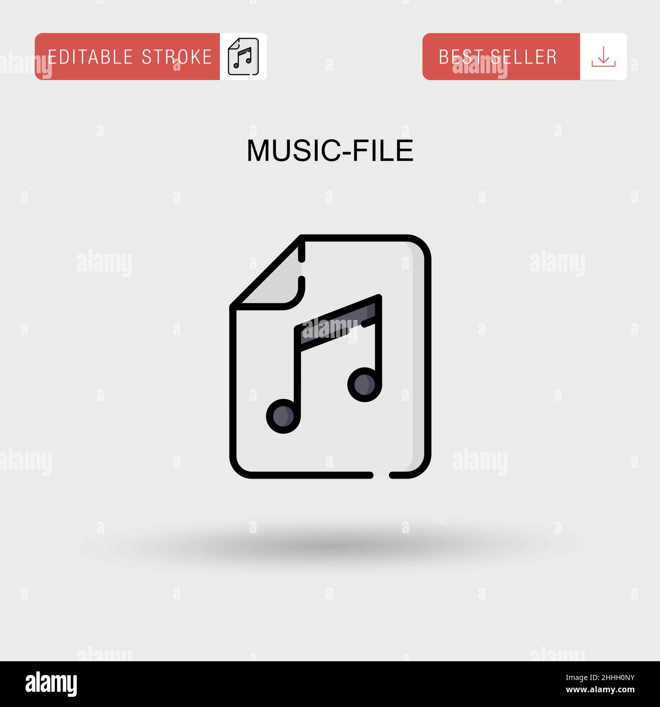 Icona vettore semplice file musicale. Illustrazione Vettoriale