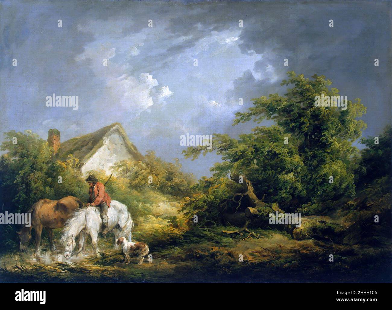 Prima di un temporale dell'artista inglese George Morland (1763-1804), olio su tela, 1791 Foto Stock