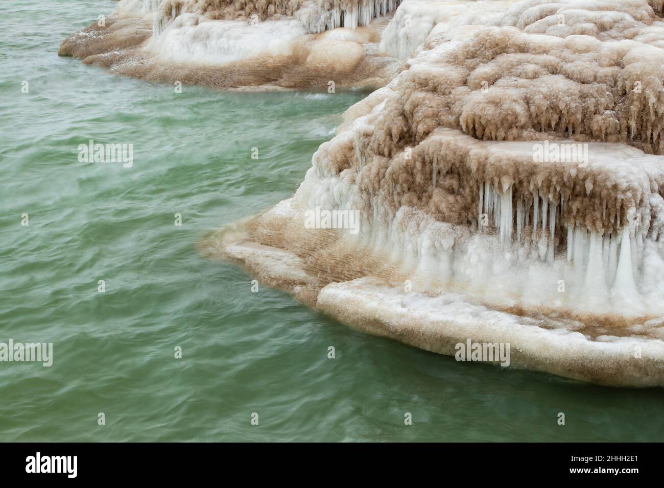 North Point Ice Formations, Milwaukee, WISCONSIN Foto Stock