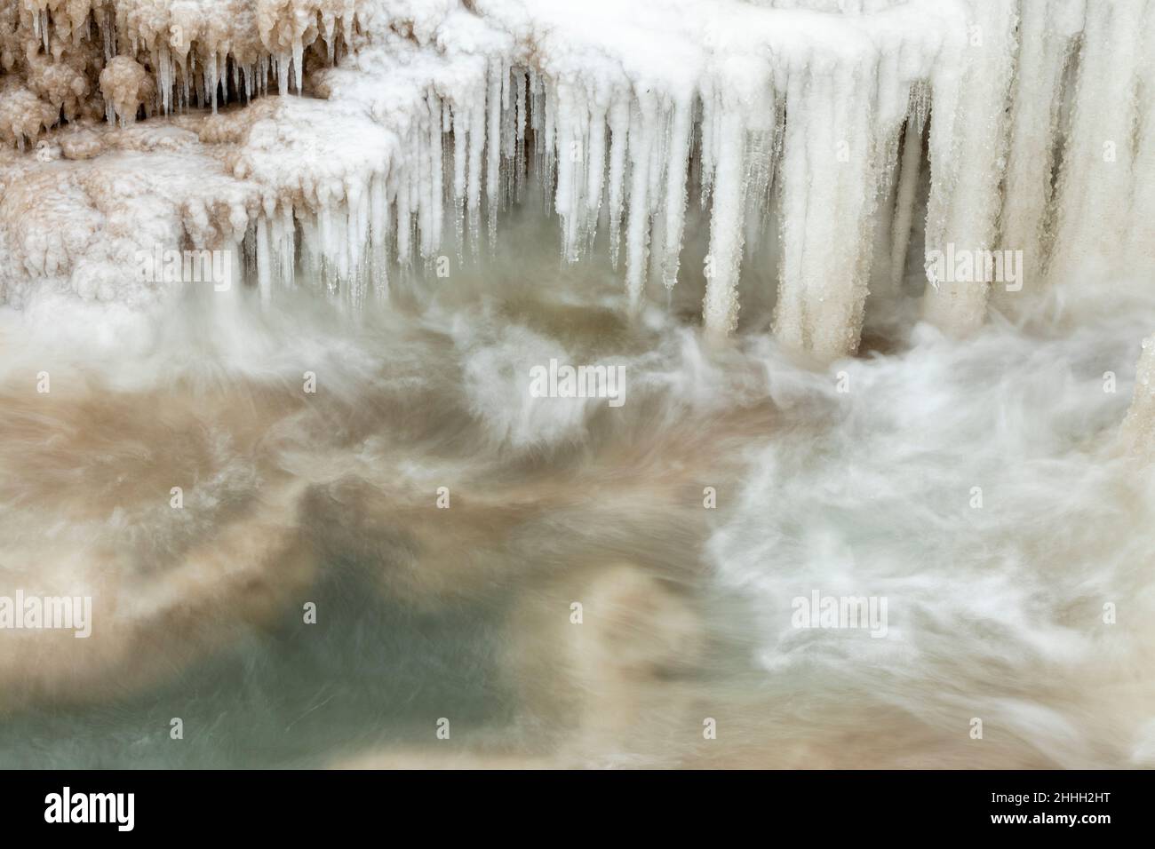 North Point formazioni di ghiaccio, Milwaukee, WI Febbraio 2019 Foto Stock