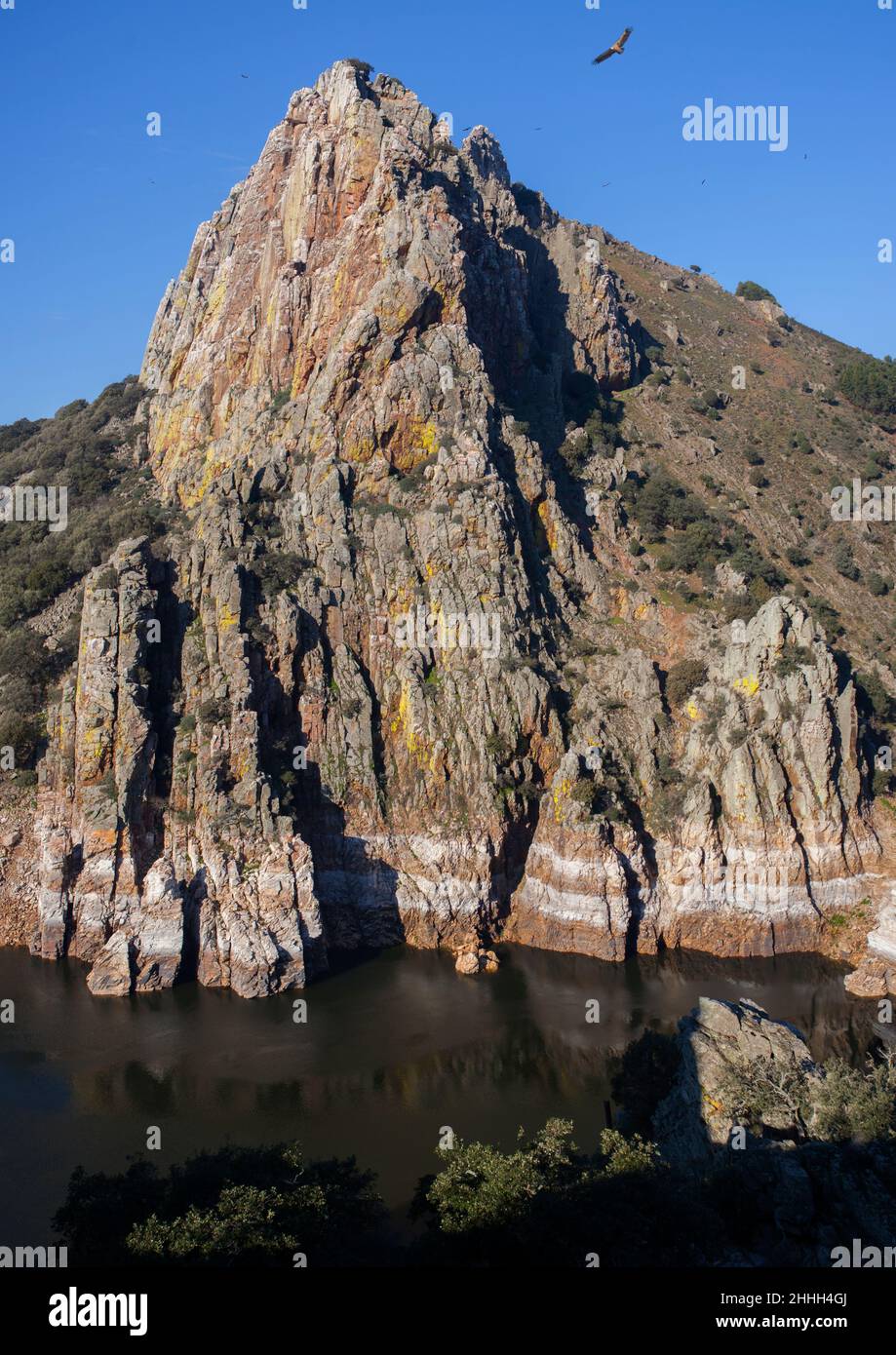 Balza del Salto del Gitano. Parco Nazionale di Monfrague, Caceres, Extremadura, Spagna. Foto Stock