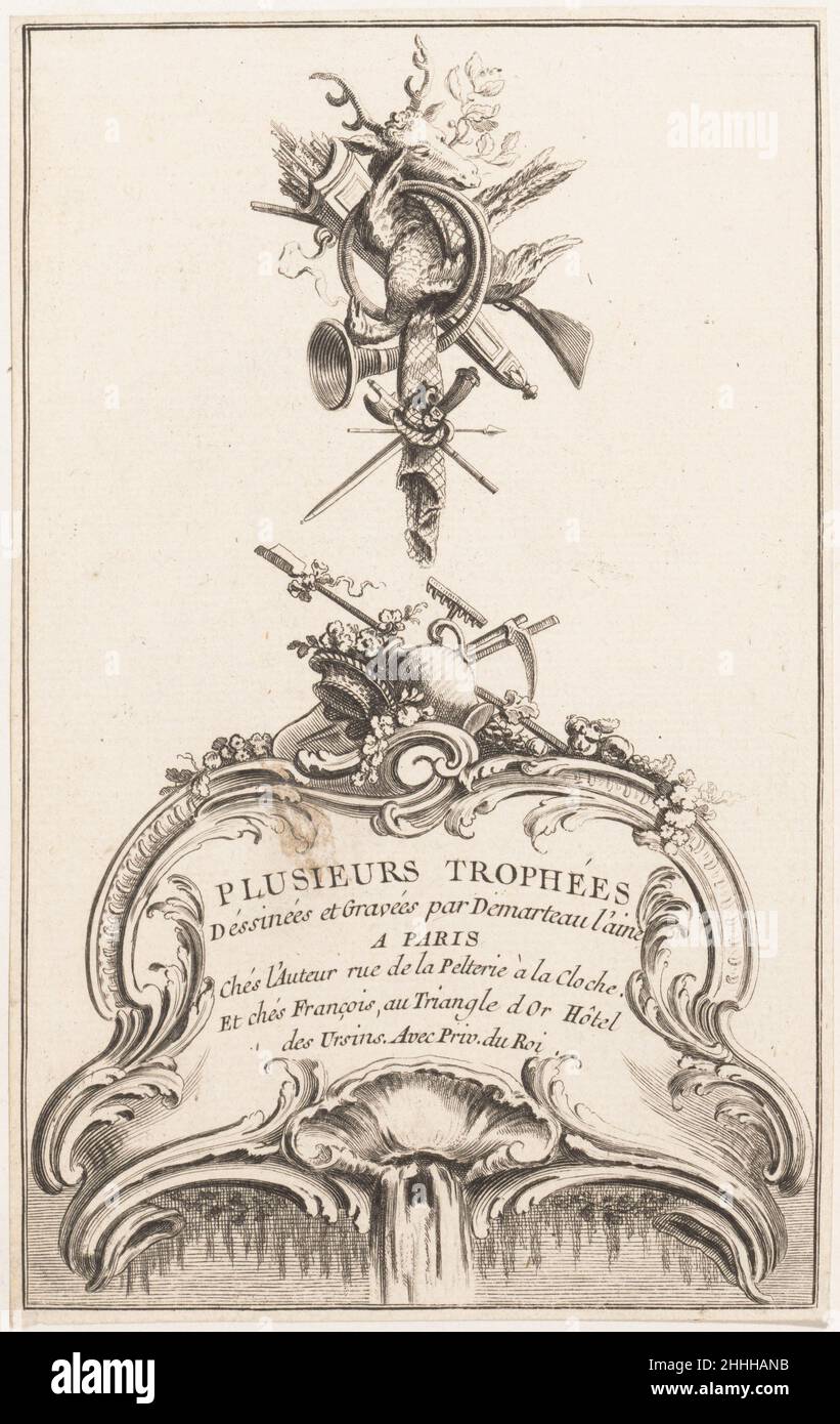 Plusieurs Trophées 18th secolo pubblicato da francese. Plusieurs Trophées 348536 Foto Stock
