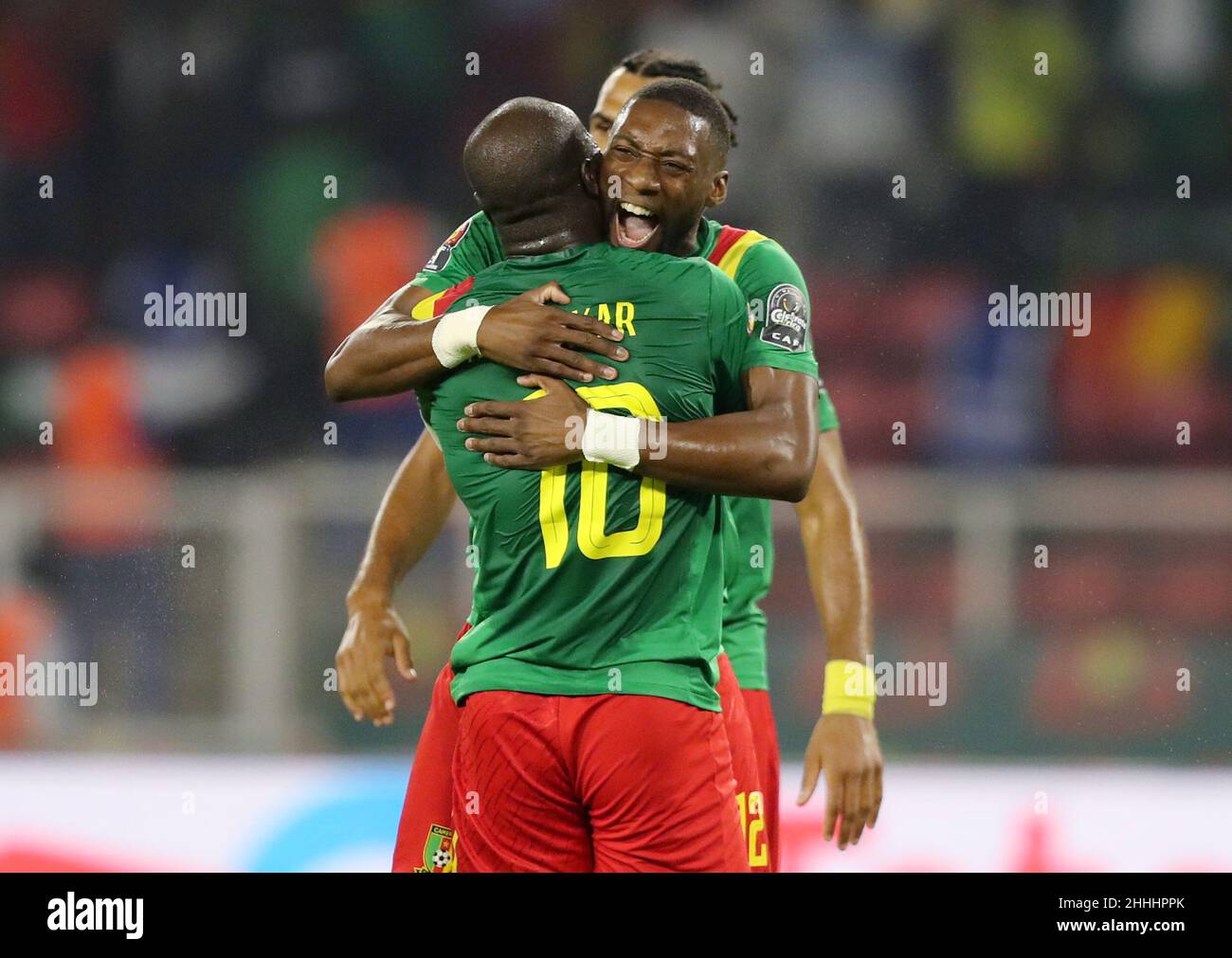 Calcio - Africa Cup of Nations - Round of 16 - Camerun contro Comore -  Stade d'Olembe, Yaounde, Camerun - 24 gennaio 2022 Karl Toko-Ekambi in  Camerun festeggia il loro primo gol
