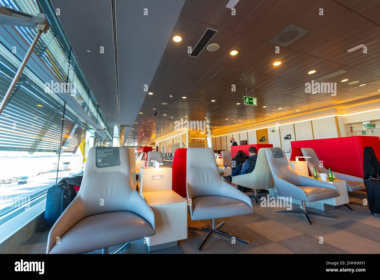 Lounge VIP a Adolfo Suárez Madrid–Barajas Airport Terminal T4, progettato dagli architetti Antonio lamela e Richard Rogers Foto Stock