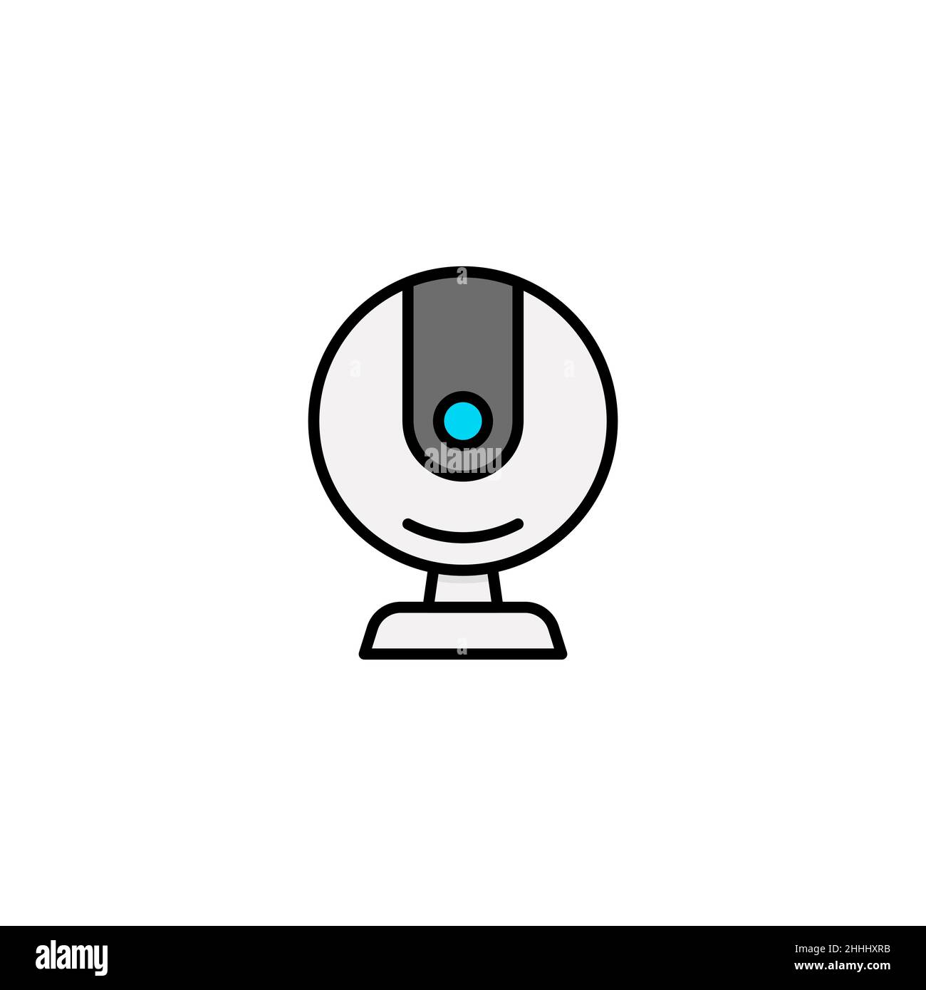 Icona a colori Digital Web Cam. Segno di stile lineare per concetto mobile e web design. web Cam video chiamata icona vettoriale. Simbolo, illustrazione del logo. Pi Illustrazione Vettoriale