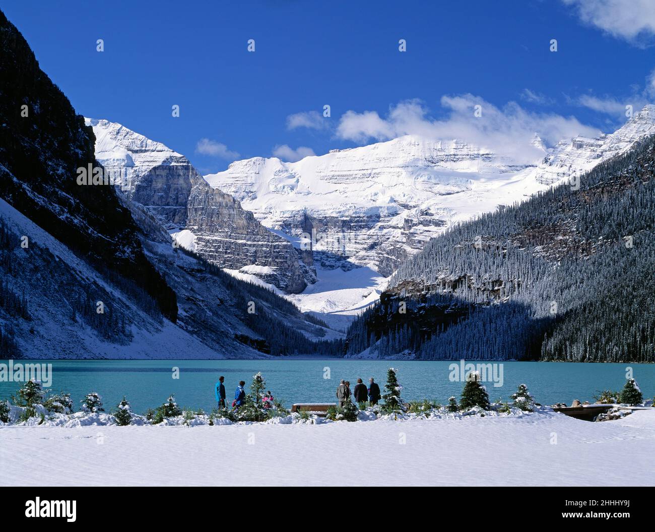 Canada. Alberta. Inverno al lago Louise. Parco Nazionale di Banff. Foto Stock