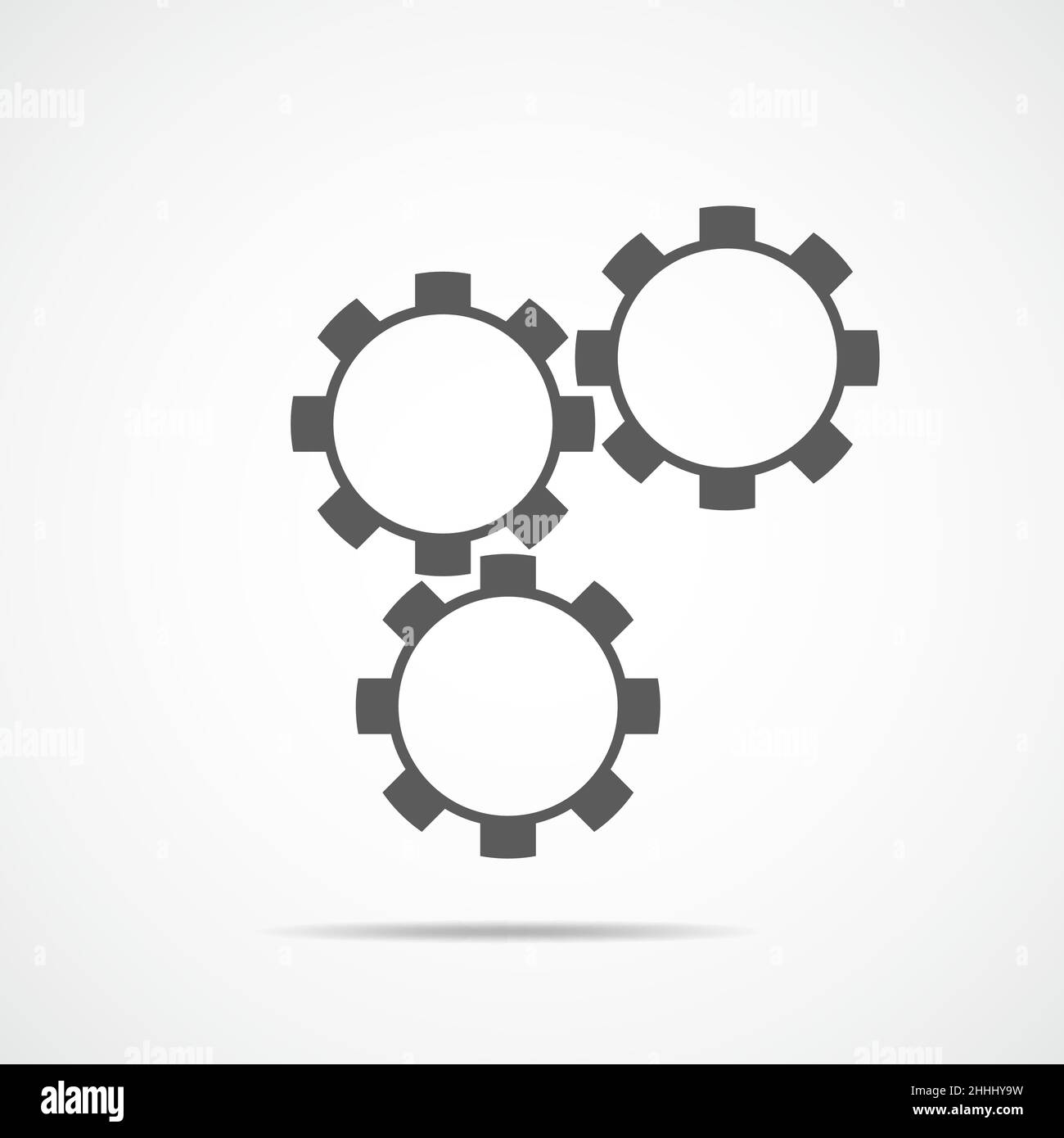 Grigio icona di impostazione. Icona impostazione su sfondo grigio chiaro. Illustrazione Vettoriale. Illustrazione Vettoriale