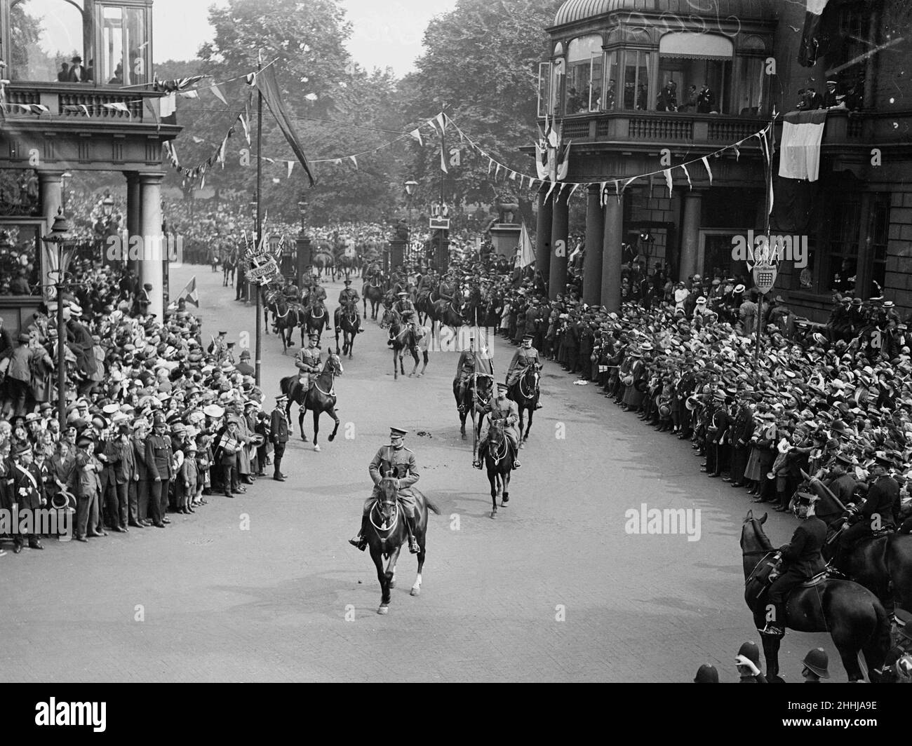 Vittoria di Londra marzo. Generale Pershing che ha guidato la forza di Expeditionary americana. Maggio 1919 Foto Stock