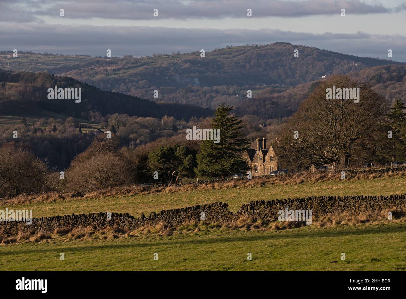 Vista a ovest da Crich, Derbyshire, Regno Unito Foto Stock