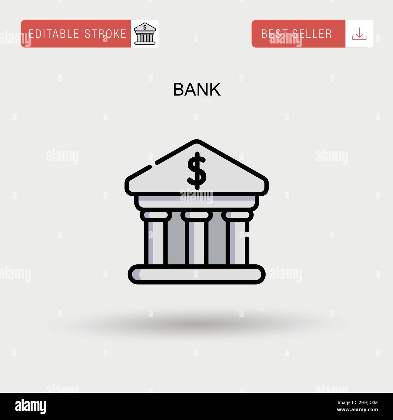 Icona vettore Banca semplice. Illustrazione Vettoriale