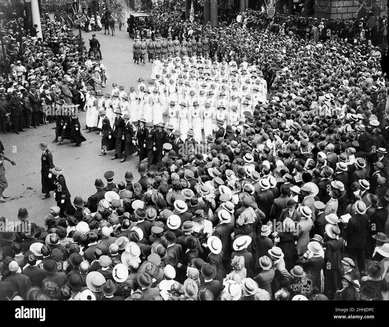 Marcia vittoria di Londra, infermieri in processione. Maggio 1919 Foto Stock