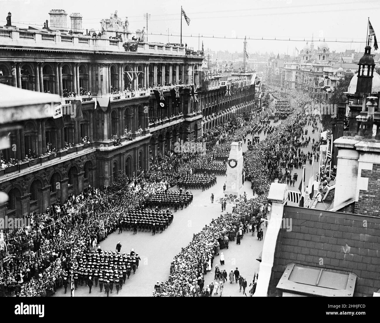 London Victory Parade, maggio 1919. Passando attraverso Whitehall. Foto Stock