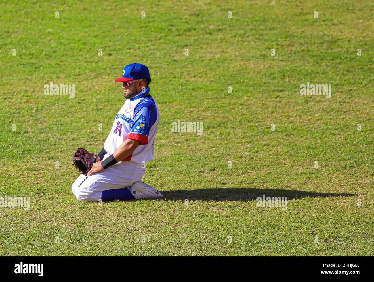 MAZATLAN, MESSICO - FEBBRAIO 05: Meljy Cabrera di Las Aguilas Cibaeñas , durante una partita tra Repubblica Dominicana e Panama come parte della Serie del Caribe 2021 allo Stadio Teodoro Mariscal il 5 Febbraio 2021 a Mazatlan, Messico. (Foto di Luis Gutierrez/ Norte foto) Foto Stock