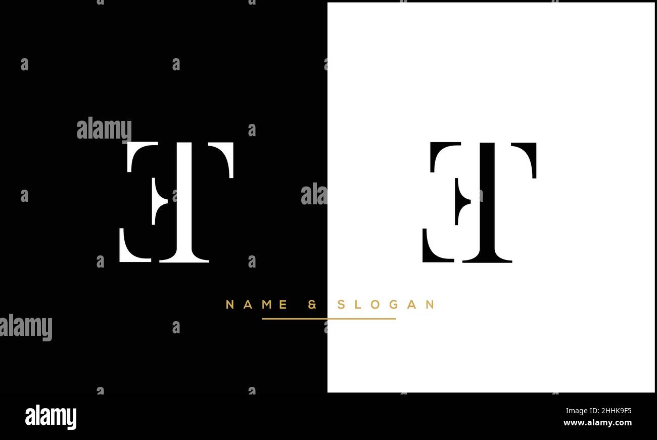 ET, TE Abstract Letters Logo monogramma Illustrazione Vettoriale