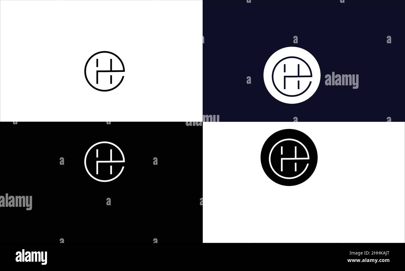EH, HE Abstract Letters Logo MONOGRAMMA Illustrazione Vettoriale