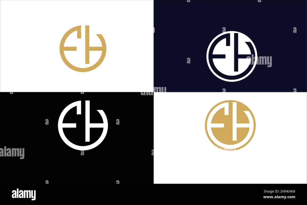 EH, HE Abstract Letters Logo MONOGRAMMA Illustrazione Vettoriale