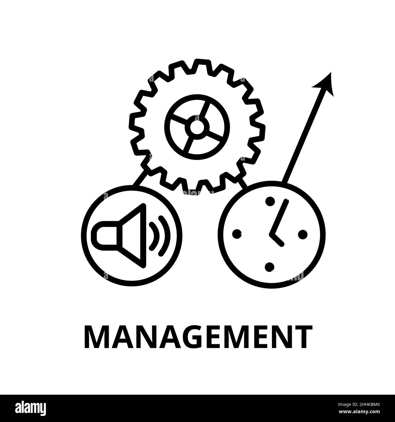 Moderna illustrazione vettoriale di linea modificabile, icona di gestione, per grafica e web design Illustrazione Vettoriale