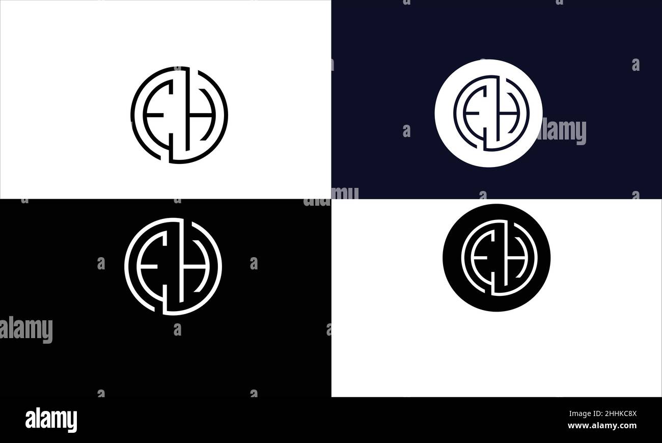 EH, HE Abstract Letters Logo MONOGRAMMA Illustrazione Vettoriale