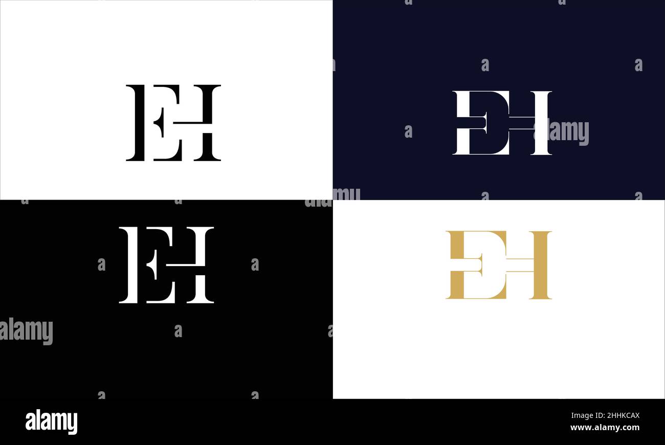 EH, HE Abstract Letters Logo MONOGRAMMA Illustrazione Vettoriale