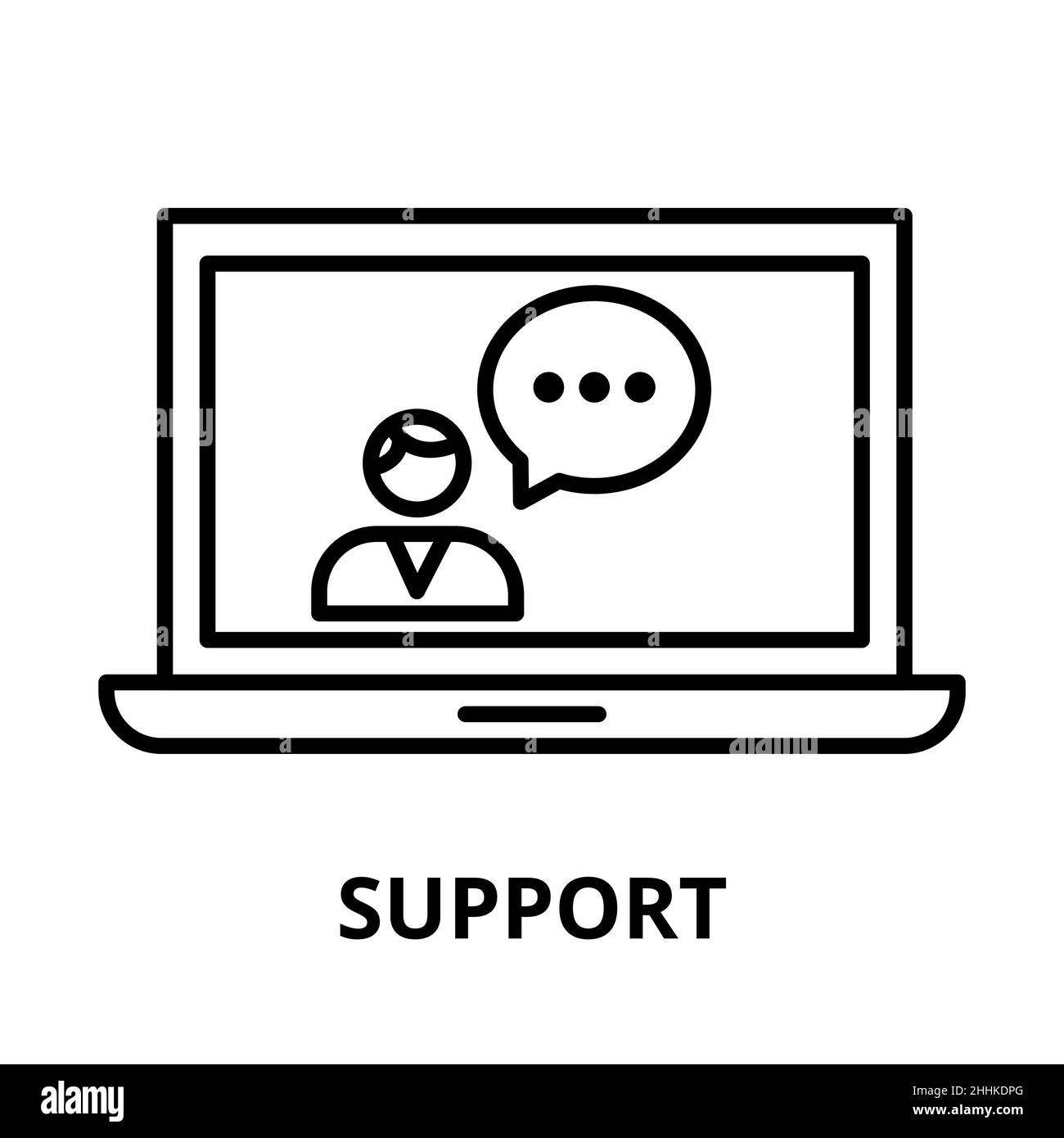 Moderna illustrazione vettoriale di linea modificabile, icona di supporto, per grafica e web design Illustrazione Vettoriale