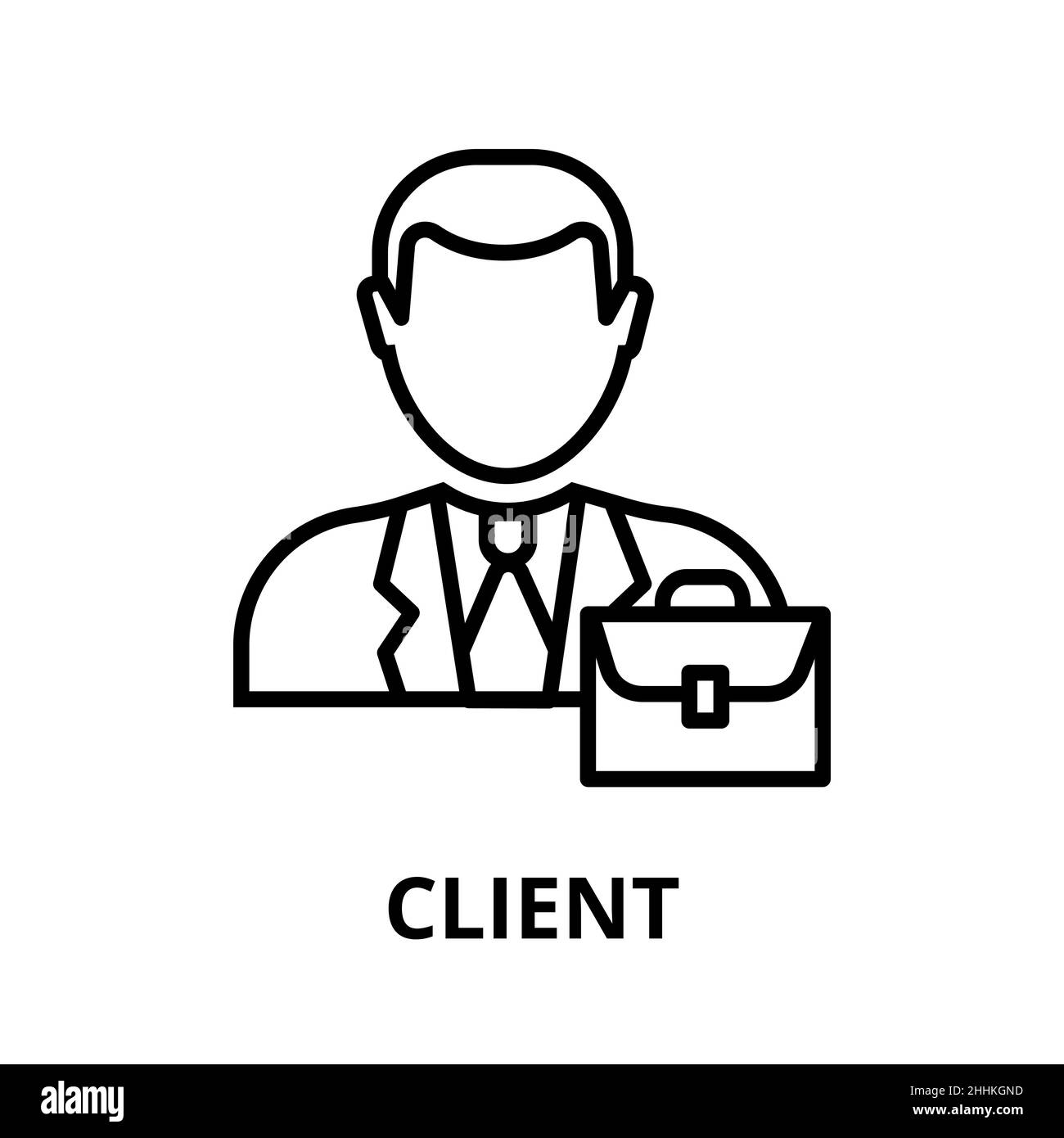 Moderna illustrazione vettoriale di linea modificabile, icona client, per grafica e web design Illustrazione Vettoriale