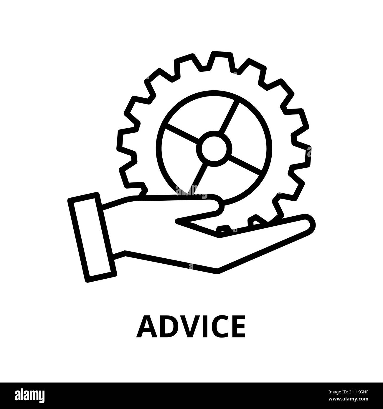 Moderna illustrazione vettoriale di linea modificabile, icona di consiglio, per grafica e web design Illustrazione Vettoriale