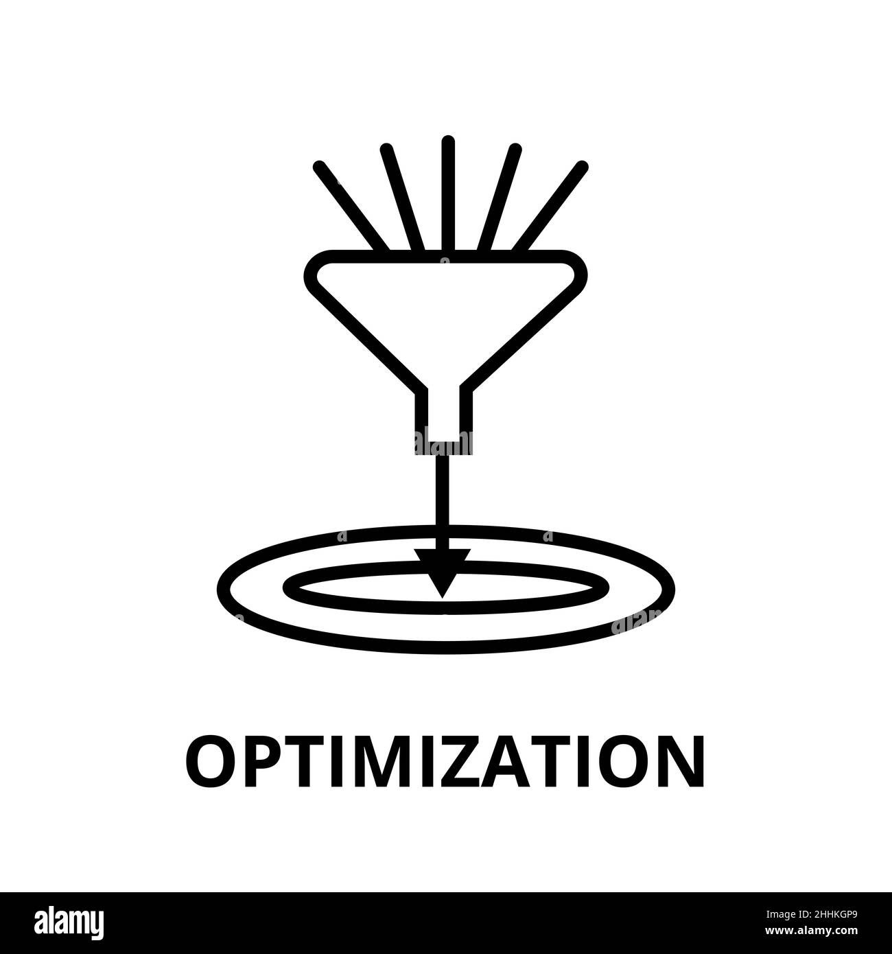 Moderna illustrazione vettoriale di linea modificabile, icona di ottimizzazione, per grafica e web design Illustrazione Vettoriale