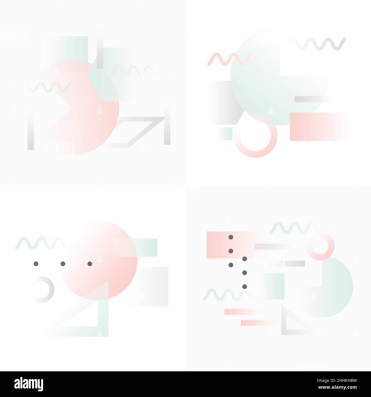 Set di sfumature diverse forme e forme per sfondo, stile minimalismo, illustrazione vettoriale Illustrazione Vettoriale